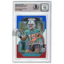 Jaelan Phillips 2021 Panini Prizm Red White Blue Autograph Rookie Card #377 BAS 10 (Orange)