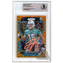 Jaelan Phillips 2021 Panini Prizm Lazer Autograph Rookie Card #377 BAS (Orange)