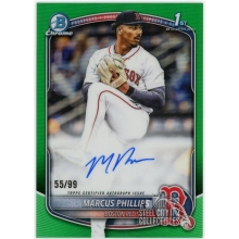 Marcus Phillips 2025 Bowman Chrome 1st Green Rookie Autograph Card #CPA-MP 55/99