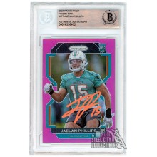 Jaelan Phillips 2021 Panini Prizm Pink Autograph Rookie Card #377 BAS (Orange)
