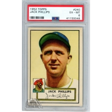 Jack Phillips 1952 Topps Baseball Card #240 PSA 6 EX-MT