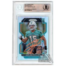 Jaelan Phillips 2021 Panini Prizm Silver Autograph Rookie Card #377 BAS (Orange)