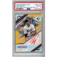 Mike Piazza 2025 Topps Diamond Icons White Polychromatink Autograph Card #WPA-MP 1/1 PSA 8