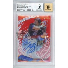 Mike Piazza 2014 Topps High Tek Red Storm Diffractor Autograph Card #HT-MP 5/10 BGS 9