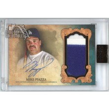 Mike Piazza 2021 Topps Dynasty Dynastic Deed Patch Autograph Card #DAP-MP4 4/10