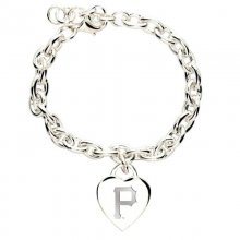 Pittsburgh Pirates Official MLB 7" Heart Charm Bracelet