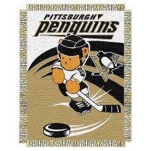 Pittsburgh Penguins Triple Woven Jacquard Baby Throw Knit Blanket