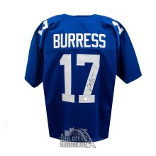Plaxico Burress Autographed New York Custom Blue Football Jersey - BAS