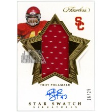 Troy Polamalu 2020 Flawless Collegiate Star Swatch Game-Used Jersey Auto 16/25