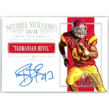 Troy Polamalu 2015 Panini National Treasures Notable Nicknames Auto Card 13/25