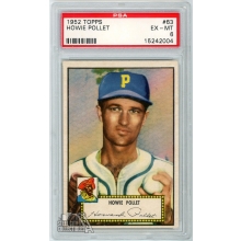 Howie Pollet 1952 Topps Baseball Card #63 PSA 6 EX-MT