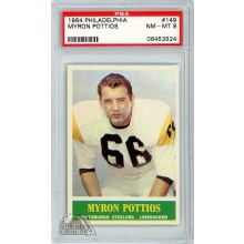 Myron Pottios 1964 Philadelphia Football Card #149 PSA 8 NM-MT