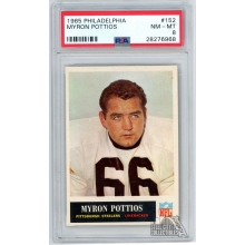 Myron Pottios 1965 Philadelphia Football Card #152 PSA 8 NM-MT