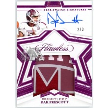 Dak Prescott 2022 Panini Flawless Collegiate Star Swatch Patch Autograph Card #SS-DAK 2/3