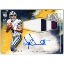 Dak Prescott 2016 Panini Origins Gold Rookie Patch Autograph Card #RJPA-DP 2/10