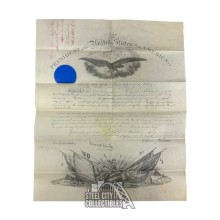 Andrew Johnson 1867 Military Commission Appointment Stamp Signature Document (Signed by General E.D Townsend)