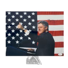 Bill Clinton Autographed 11x14 Photo - JSA LOA (Flag Background)