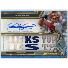 Ivan Rodriguez 2020 Topps Triple Threads Blue Triple Patch Autograph Card 2/3