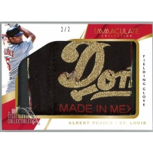 Albert Pujols 2018 Panini Immaculate Game-Used Fielding Glove Card #IJ-AP 2/2