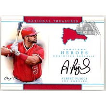 Albert Pujols 2017 Panini National Treasures Heroes Platinum Auto Card 1/1