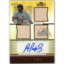 Albert Pujols 2011 Topps Tribute Gold Triple Bat Relic Autograph Card #TATR-AP 10/20