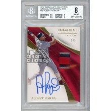 Albert Pujols 2017 Panini Immaculate Patch Autograph Card #IMS-AP 2/5 BGS 9 AUTO 9
