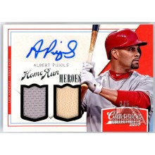 Albert Pujols 2014 Panini Classics Home Run Heroes Dual Relic Auto Card #2 3/5
