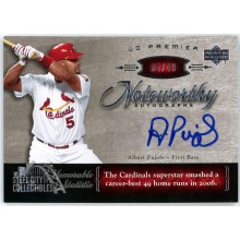 Albert Pujols 2007 Upper Deck Premier Noteworthy Autograph Card #NW-AP 04/49