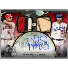 Albert Pujols 2022 Topps Diamond Icons Dual Team Relic Autograph Card 2/5