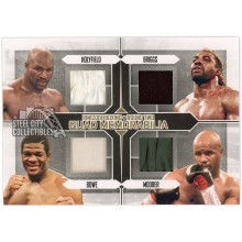 Evander Holyfield, Briggs, Bowe, Moorer 2011 ITG Ringside Boxing Gold Quad Relic /10
