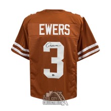 Quinn Ewers Autographed Texas Custom Orange Football Jersey - BAS