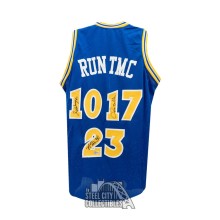 RUN TMC Hardaway, Richmond, Mullin Autographed Golden State Custom Blue Basketball Jersey - BAS