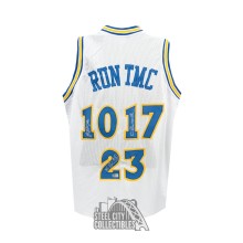 RUN TMC Hardaway, Richmond, Mullin Autographed Golden State Custom White Basketball Jersey - BAS