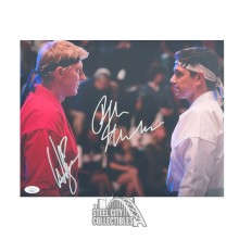 Cobra Kai Ralph Macchio / William Zabka Autographed 11x14 Photo - JSA (Staring)