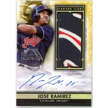 Jose Ramirez 2019 Topps Diamond Icons Game-Used Patch Autograph Card #AJP-JR 1/1