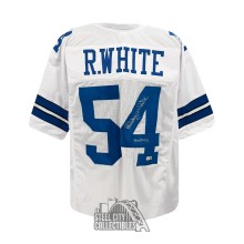Randy White HOF 94 Autographed Dallas Custom White Football Jersey - BAS (INSC In Middle of #)