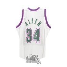Ray Allen Autographed Milwaukee White Mitchell & Ness XL Replica Basketball Jersey - BAS