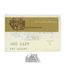 Ray Bolger Autographed Limousine & Calling Card - JSA LOA (Scarecrow from Wizard of Oz)