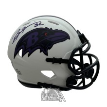 Ray Lewis Autographed Baltimore Lunar Eclipse Mini Helmet - BAS (Purple Ink)