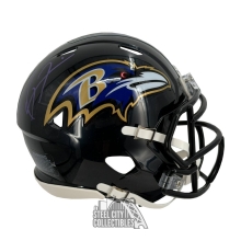 Ray Lewis Autographed Baltimore Ravens Speed Mini Football Helmet - JSA