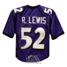 Ray Lewis Autographed Baltimore Custom Purple Football Jersey - PSA/DNA COA