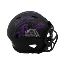 Ray Lewis Autographed Baltimore Ravens Eclipse Mini Football Helmet - BAS COA