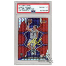 Austin Reaves 2021-22 Panini Mosaic Red Autograph Rookie Card #241 PSA/DNA 10 (Yellow)
