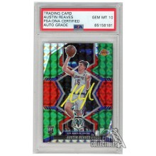Austin Reaves 2021-22 Panini Mosaic Red Green Choice Autograph Rookie Card #241 PSA/DNA 10 (Yellow)