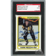 Mark Recchi 1990-91 O-Pee-Chee Autograph Rookie Card #280 SGC Authentic
