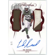 Ed Reed 2020 Panini Flawless Ruby Dual Patch Autograph Card #DPA-EDR 5/5