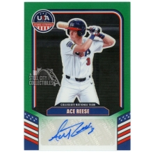 Ace Reese 2026 Panini USA Baseball Stars & Stripes Green Prizm Rookie Auto Card