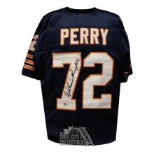 William Perry Autographed Chicago Custom Navy Football Jersey - BAS