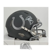 Reggie Wayne Autographed Indianapolis Colts Slate Mini Football Helmet - JSA (Smeared Auto)