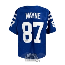 Reggie Wayne Autographed Indianapolis Custom Blue Football Jersey - JSA